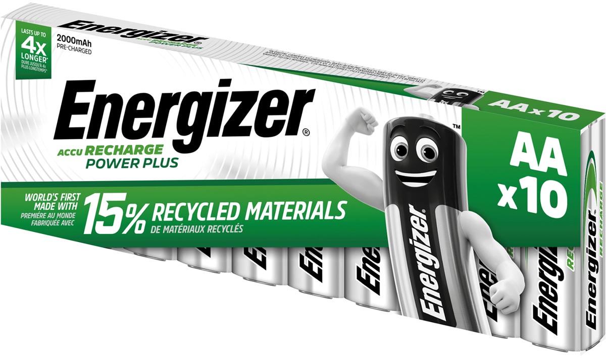 Energizer herlaadbare batterijen Power Plus 2000 AA/HR06/NH15, pak van 10 stuks Energizer herlaadbare batterijen Power Plus 2000 AA/HR06/NH15, pak van 10 stuks