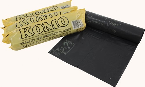 Komo vuilniszakken 50 micron, 60 liter, 1 rol, 20 zakken, grijs-2