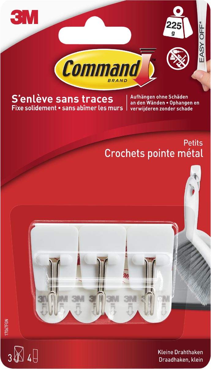 Command kleine draadhaken, blister met 3 haken en 4 strips afbeelding