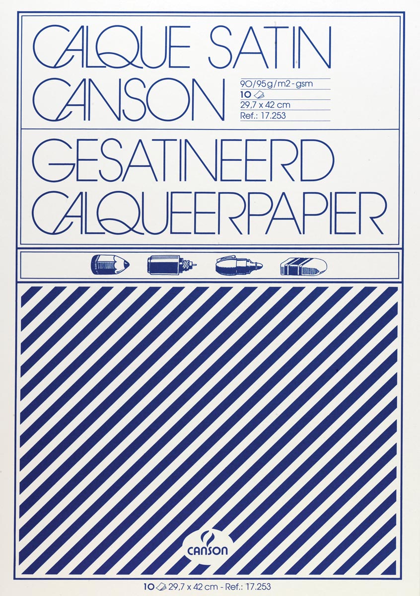 Canson kalkpapier ft 29,7 x 42 cm (A3), etui van 10 blad afbeelding