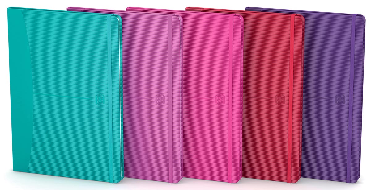 Oxford Signature business journal, ft A5, geruit 5 mm, 80 vel, soft touch kaft, assorti bright