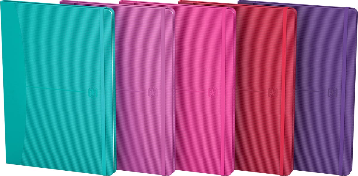 Oxford Signature business journal, ft 18 X 25 cm, gelijnd, 80 vel, soft touch kaft, assorti bright