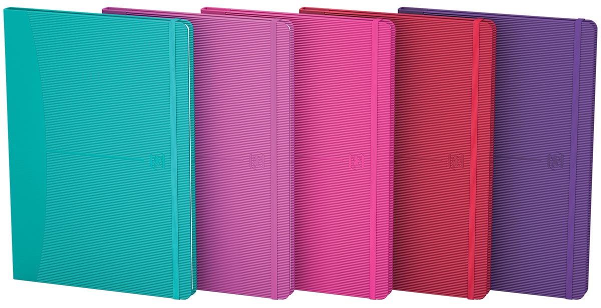 Oxford Signature business journal, ft 18 X 25 cm, geruit 5 mm, 80 vel, soft touch kaft, assorti bright