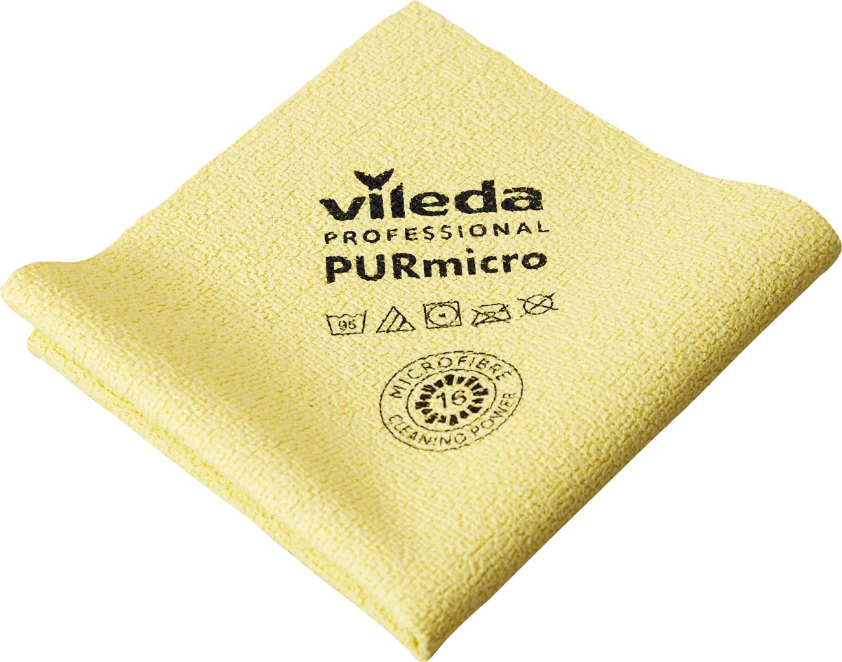 Vileda microvezeldoek Purmicro Active, pak van 5 stuks, geel afbeelding