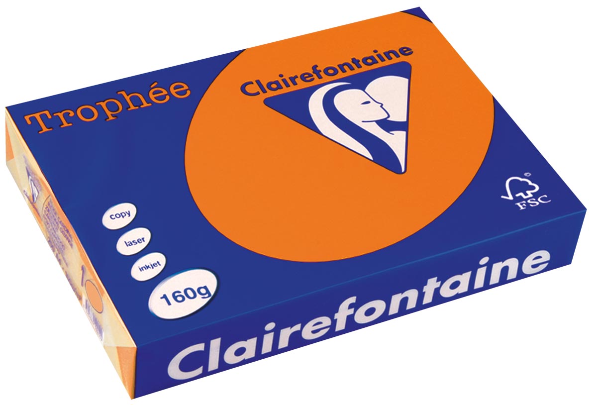 Clairefontaine TrophÃÂ©e Intens gekleurd papier A4 160 g 250 vel feloranje