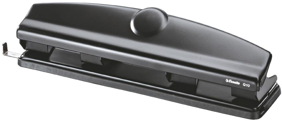 Esselte Q10 4-gaats perforator, zwart afbeelding