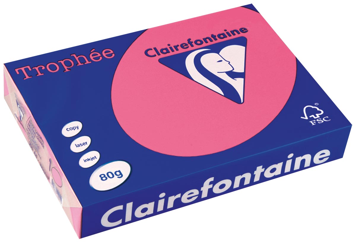 Clairefontaine Trophée Intens gekleurd papier A4 80 g 500 vel fuchsia