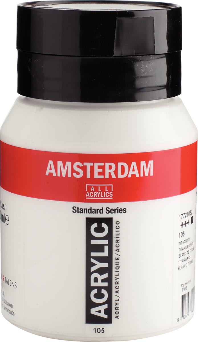 Amsterdam acrylverf, flesje van 500 ml, titaanwit Amsterdam acrylverf, flesje van 500 ml, titaanwit