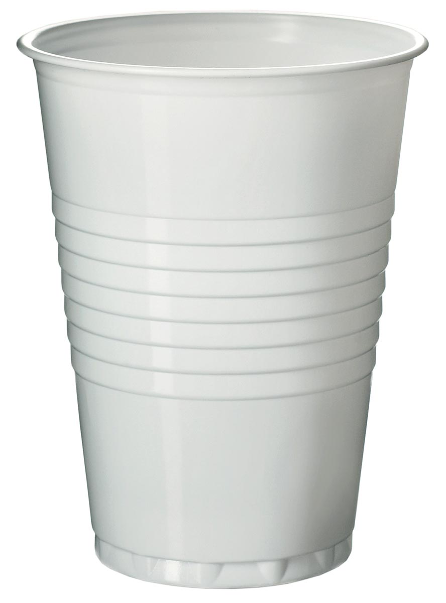Automaatbeker uit polystyreen voor warme dranken, 180 ml, wit, pak van 100 stuks