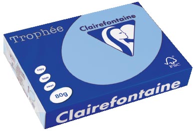 Clairefontaine Trophée Pastel A4, 80 g, 500 vel, helblauw