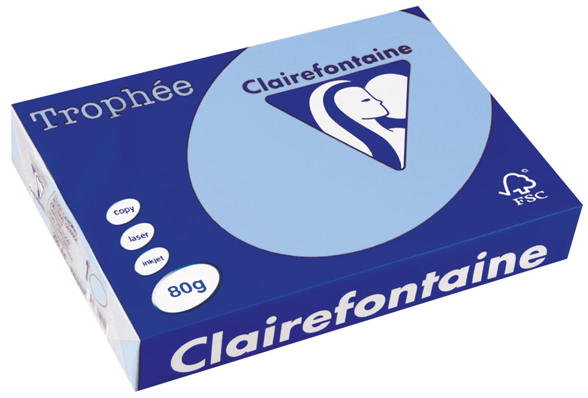 Clairefontaine TrophÃÂ©e gekleurd papier A4 80 g 500 vel helblauw