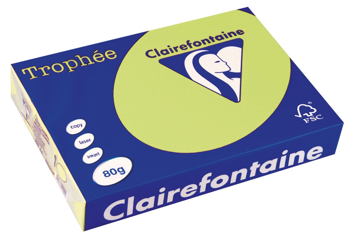 Clairefontaine Trophée gekleurd papier, A4, 80 g, 500 vel, golfgroen afbeelding