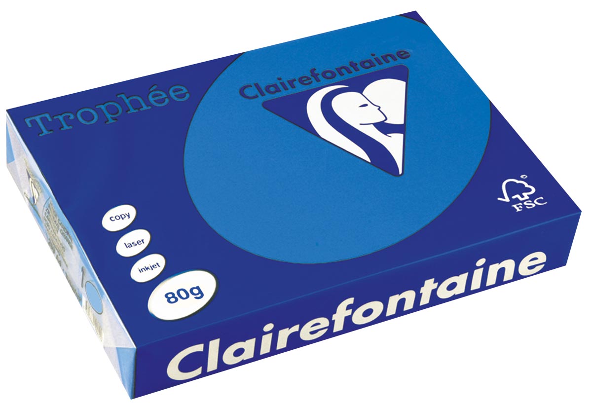 Clairefontaine Trophée Intens, gekleurd papier, A4, 80 g, 500 vel, turkoois afbeelding