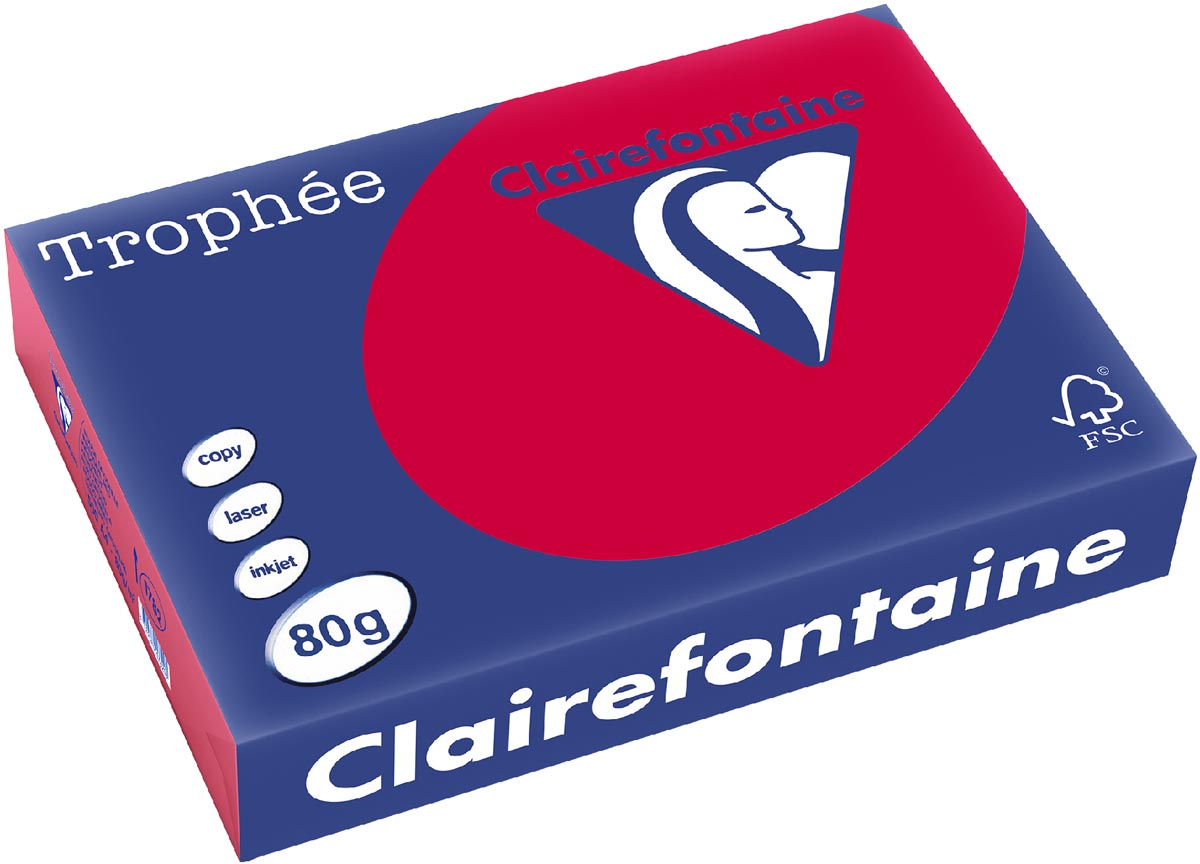 Clairefontaine Trophée Intens gekleurd papier A4 80 g 500 vel kersenrood