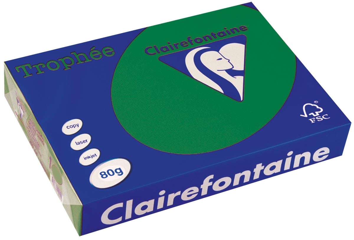 Clairefontaine TrophÃÂ©e Intens gekleurd papier A4 80 g 500 vel dennegroen