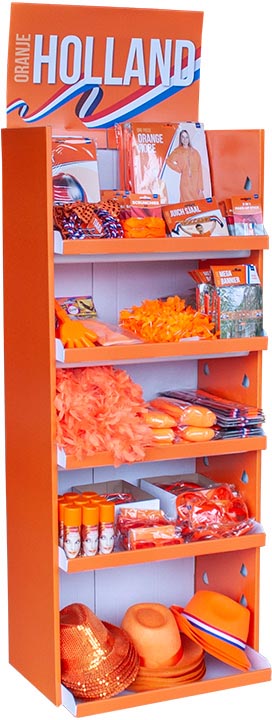 Oranje vloerdisplay, 400 items