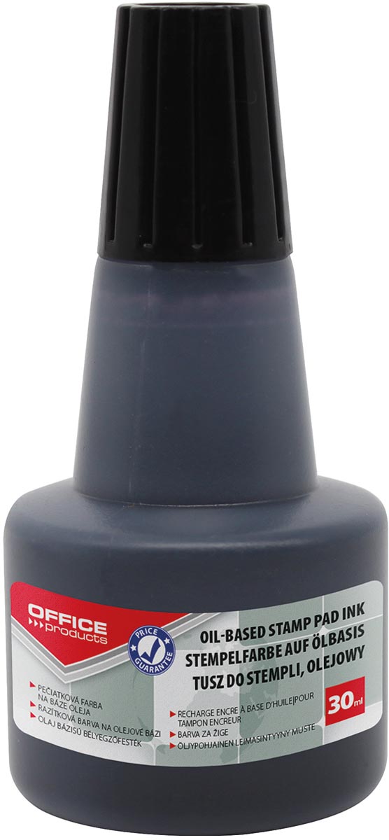 OFFICE products stempelinkt, oliebasis, flesje van 30 ml, zwart afbeelding