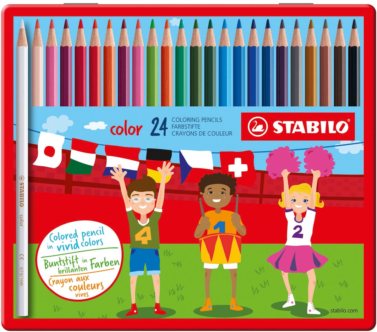 STABILO Color kleurpotlood, metalen doos van 24 stuks afbeelding