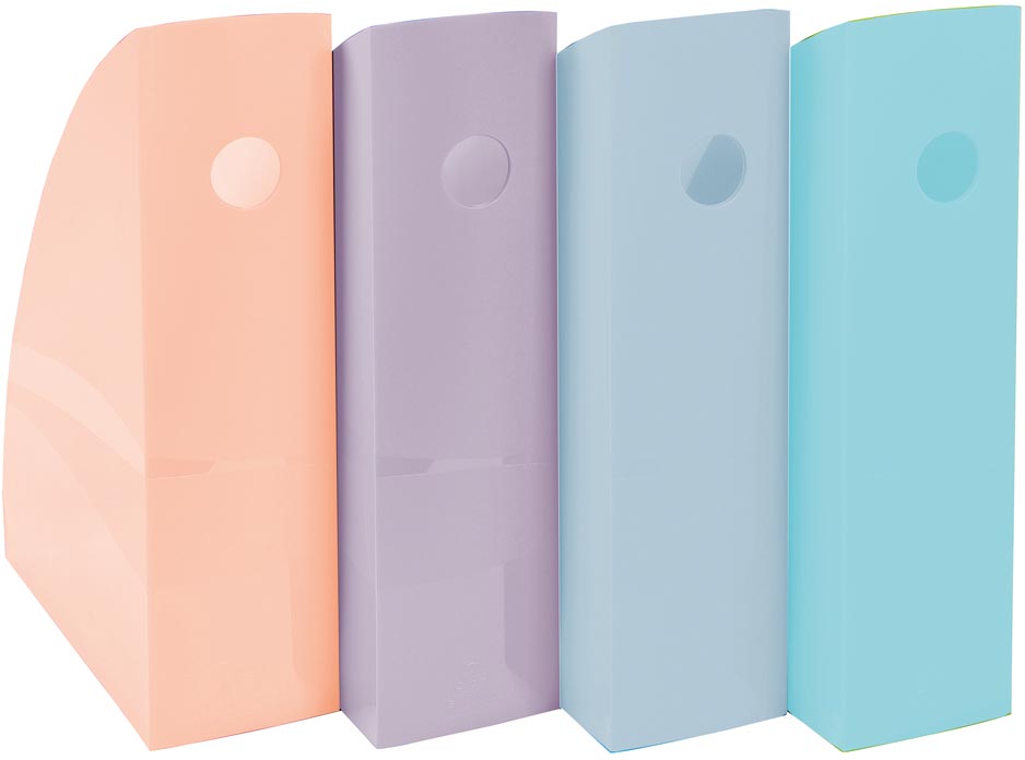 Exacompta tijdschriftenhouder MAG-CUBE, pak van 4 stuks in geassorteerde pastel kleuren