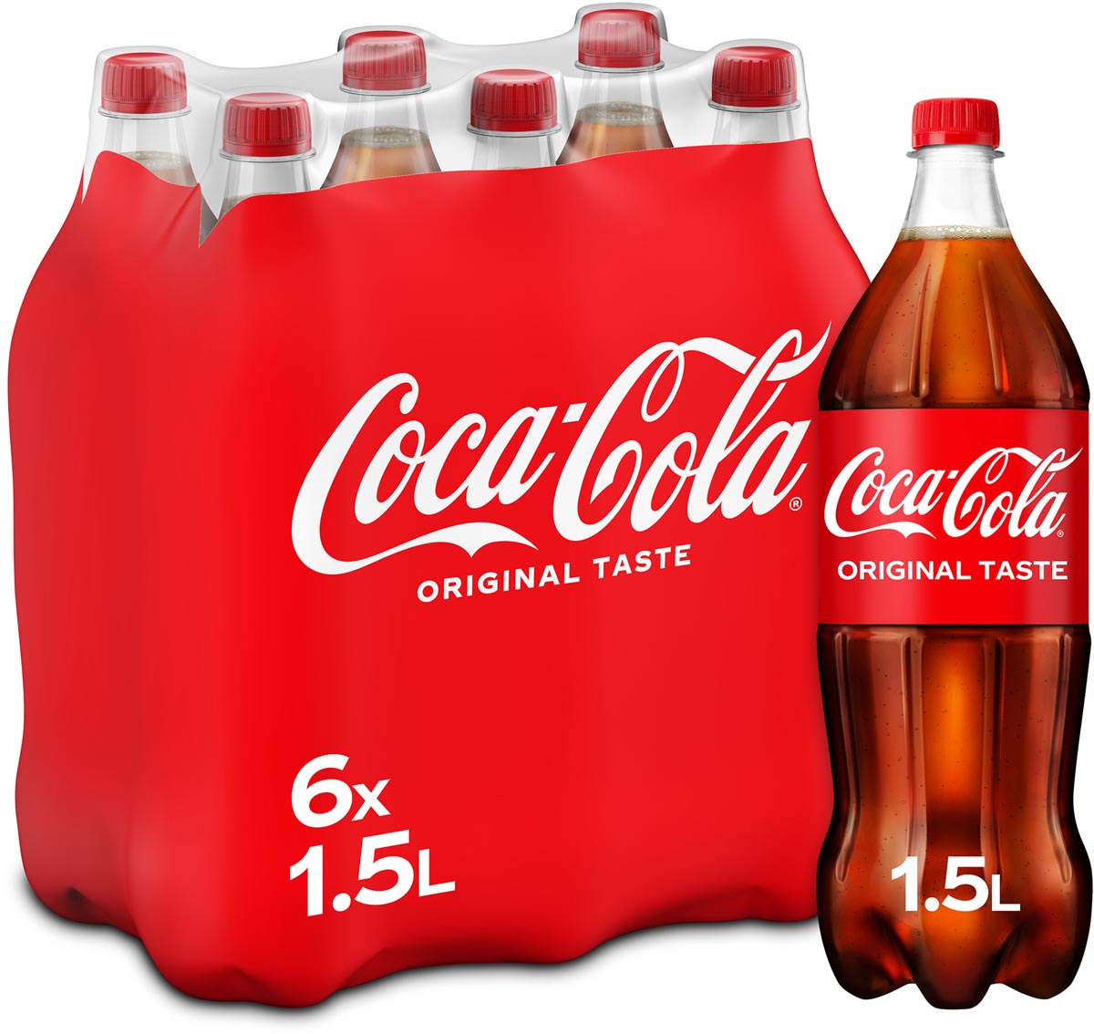 Coca-Cola frisdrank, fles van 1,5 l, pak van 6 stuks afbeelding