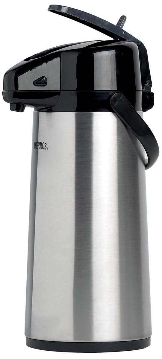 Thermos isoleerkan met pomp, inox afbeelding