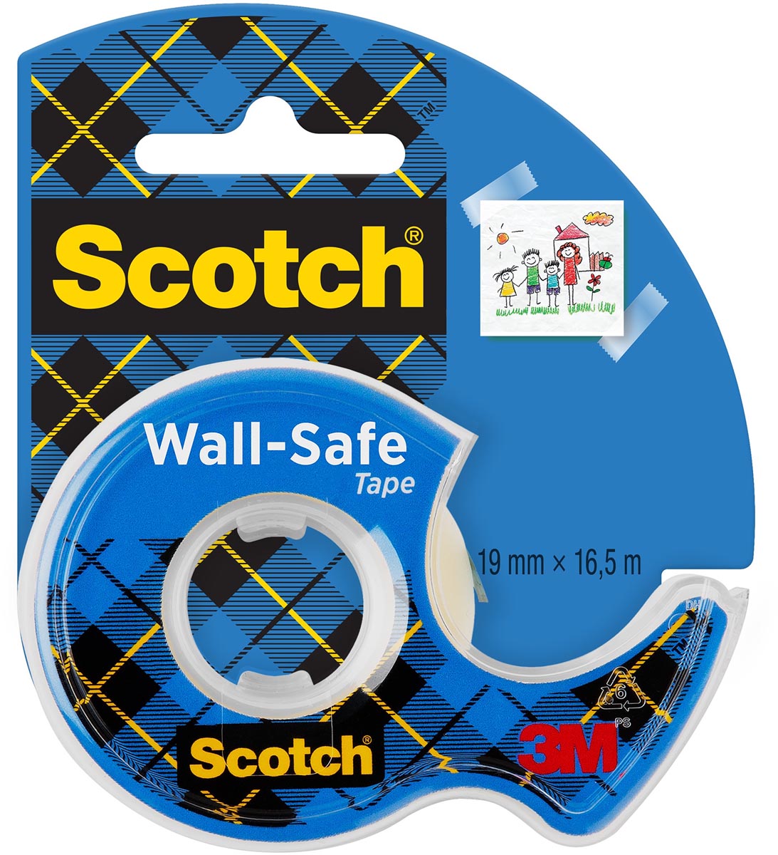 Scotch Wall-Safe tape, ft 19 mm x 16,5 m, op blister