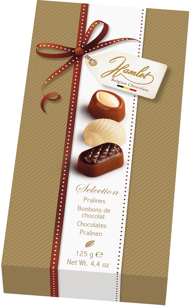 Hamlet Pralines Selection, doos van 125 gram Hamlet Pralines Selection, doos van 125 gram