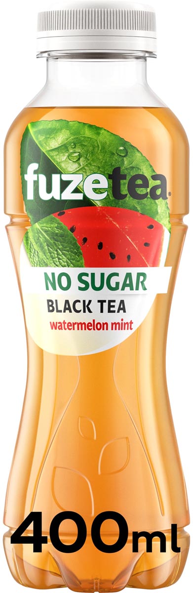 Fuze Tea frisdrank, niet-bruisend, zonder suiker, fles van 40 cl, pak van 6 stuks, watermeloen munt afbeelding
