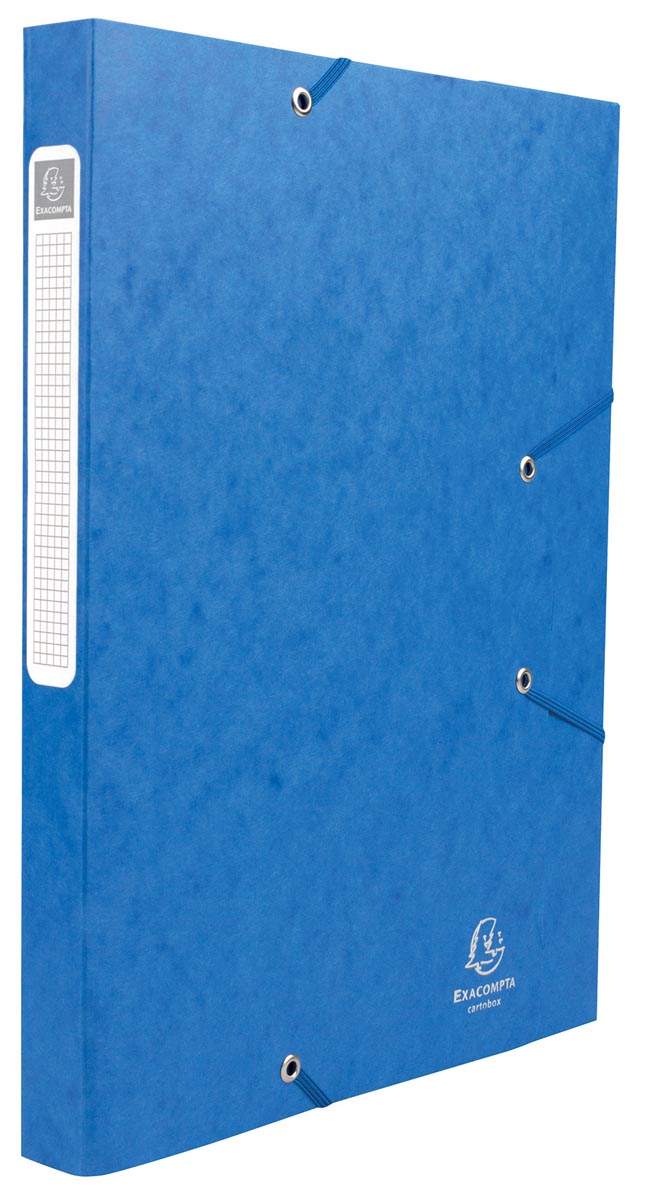 Exacompta Elastobox Cartobox rug van 2,5 cm, blauw, 5/10e kwaliteit afbeelding