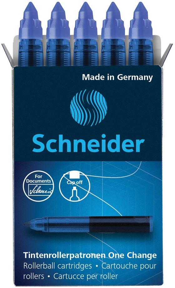 Schneider vulling One Change, doos van 5 stuks, blauw