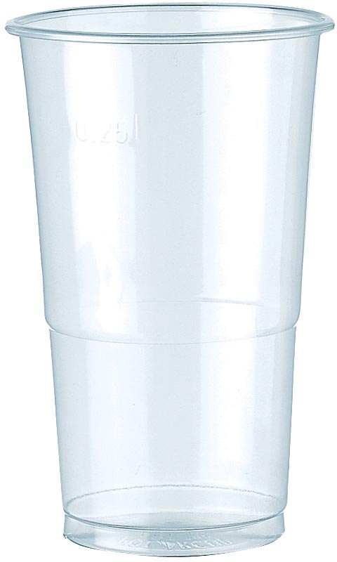 Drinkbeker Uit Polypropyleen Voor Koude Dranken 250 Ml Transparant Pak Van 100 Stuks huismerk kopen in de aanbieding
