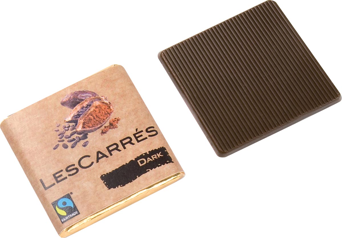 Cocachoc Les Carrés chocolade, fairtrade, puur, 4,5 g, doos van 400 stuks Cocachoc Les Carrés chocolade, fairtrade, puur, 4,5 g, doos van 400 stuks