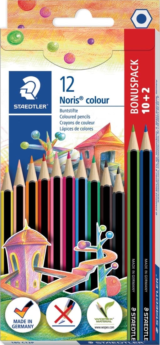 Staedtler Noris colour kleurpotloden, blister van 10 + 2 gratis Staedtler Noris colour kleurpotloden, blister van 10 + 2 gratis