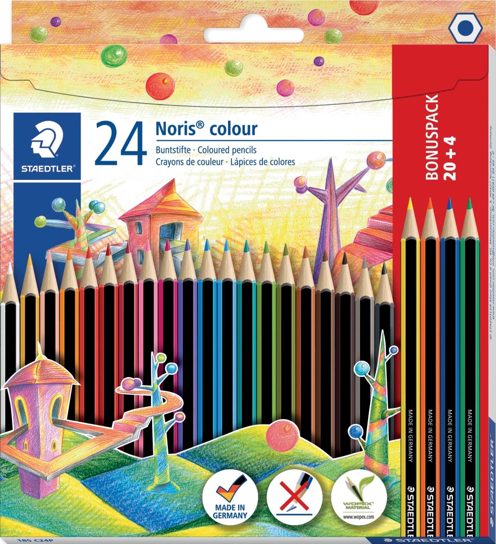 Staedtler Noris colour kleurpotloden, blister van 20 + 4 gratis Staedtler Noris colour kleurpotloden, blister van 20 + 4 gratis