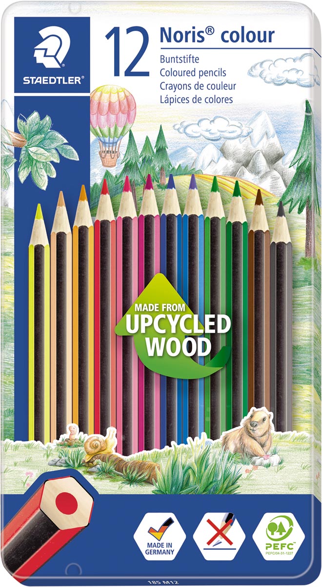 Staedler kleurpotloden Noris Colour, metalen doos 12 stuks afbeelding