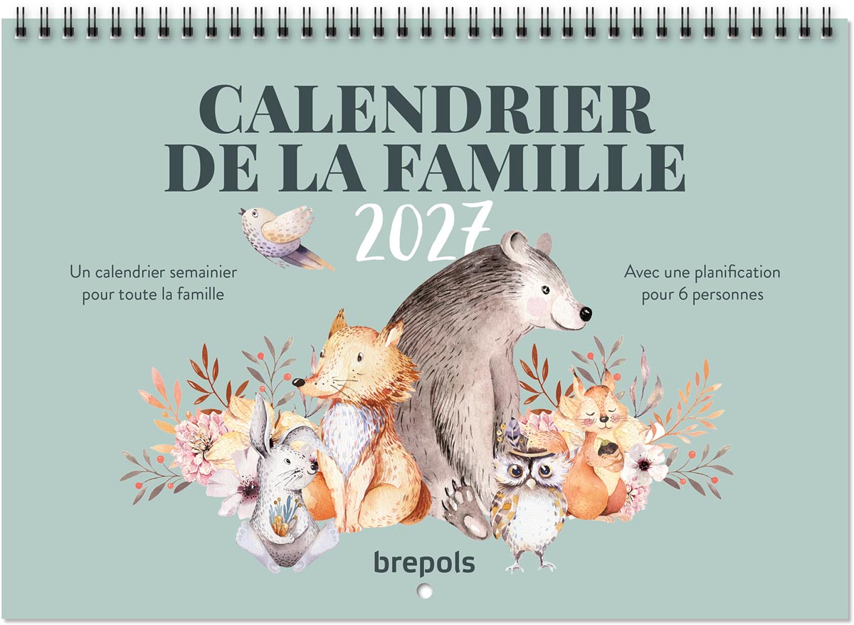 Brepols gezinskalender weekoverzicht, Franstalig, 2027