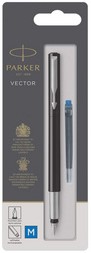 Parker Vector Stylo à Bille Acier Doré - Pointe Fine, Encre Bleue, Neuf Emballé