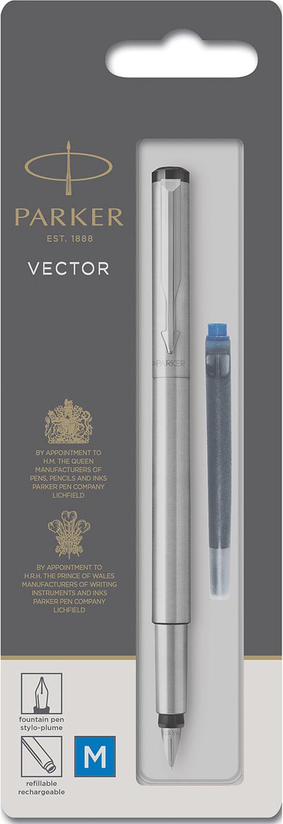 Parker Vector vulpen staal op blister afbeelding