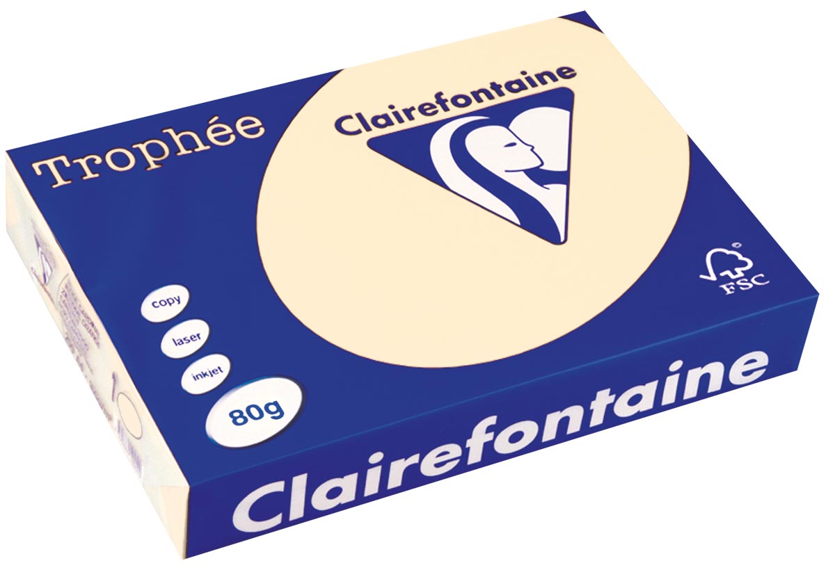 Clairefontaine Trophée gekleurd papier, A4, 80 g, 500 vel, ivoor afbeelding