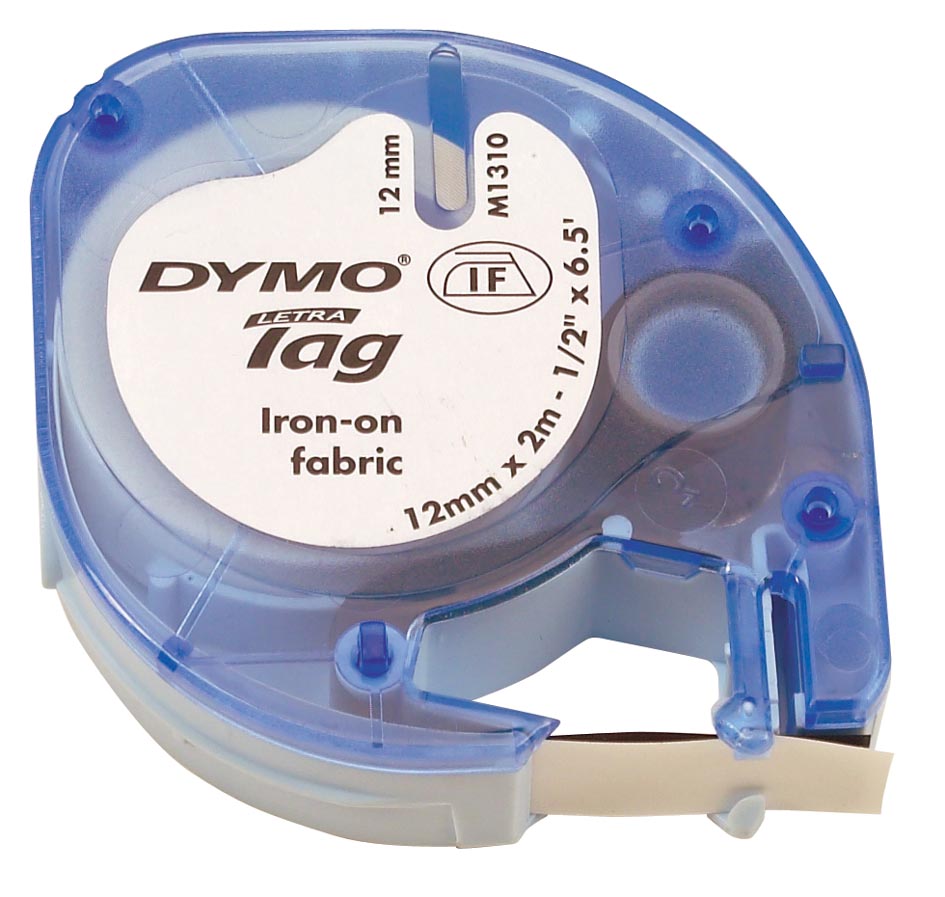 Dymo LetraTAG opstrijkbare tape 12 mm, wit