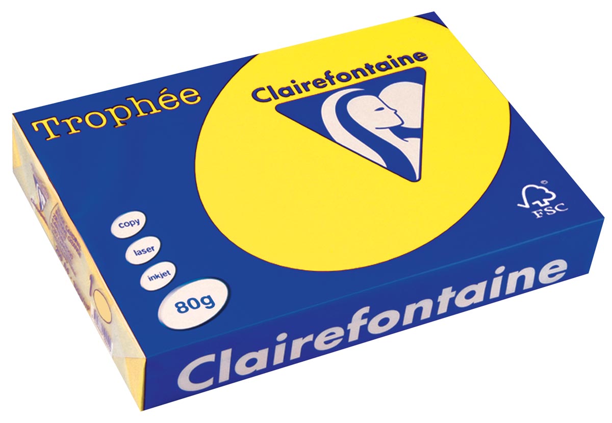 Clairefontaine Trophée Intens A4, 80 g, 500 vel, zonnegeel