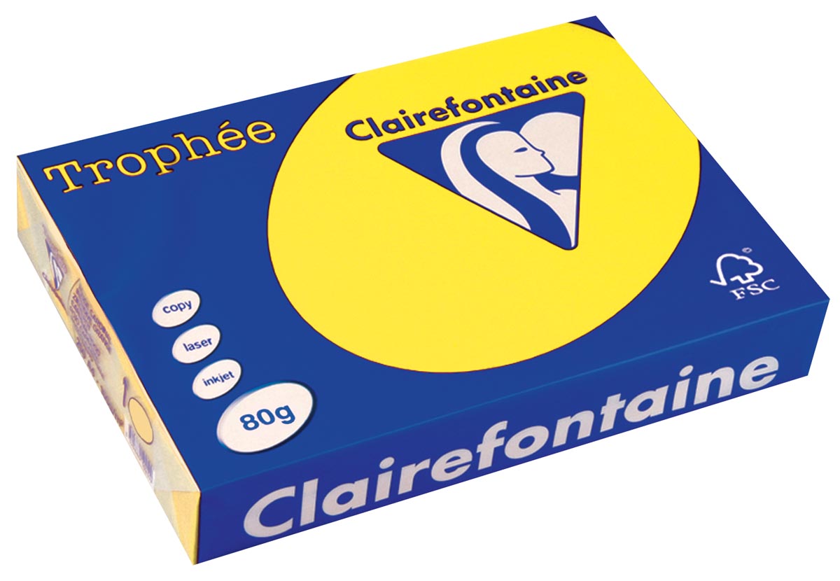 Clairefontaine Trophée Intens gekleurd papier A4 80 g 500 vel zonnegeel