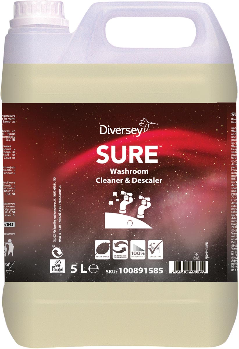 Diversey sanitairreiniger en ontkalker Sure, flacon van 5 liter afbeelding