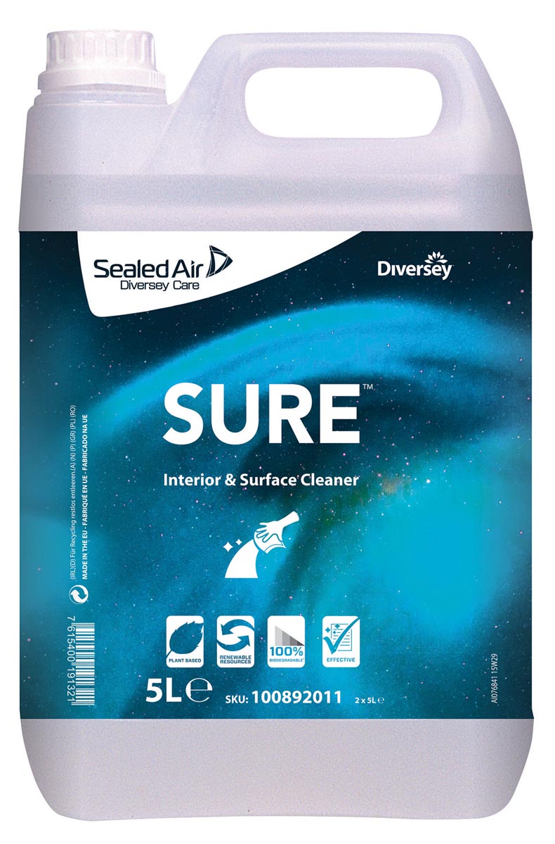 Diversey interieur- en oppervlaktereiniger Sure, flacon van 5 liter