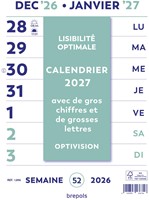 Brepols Optivision calendrier de la semaine du mur, français, 2027