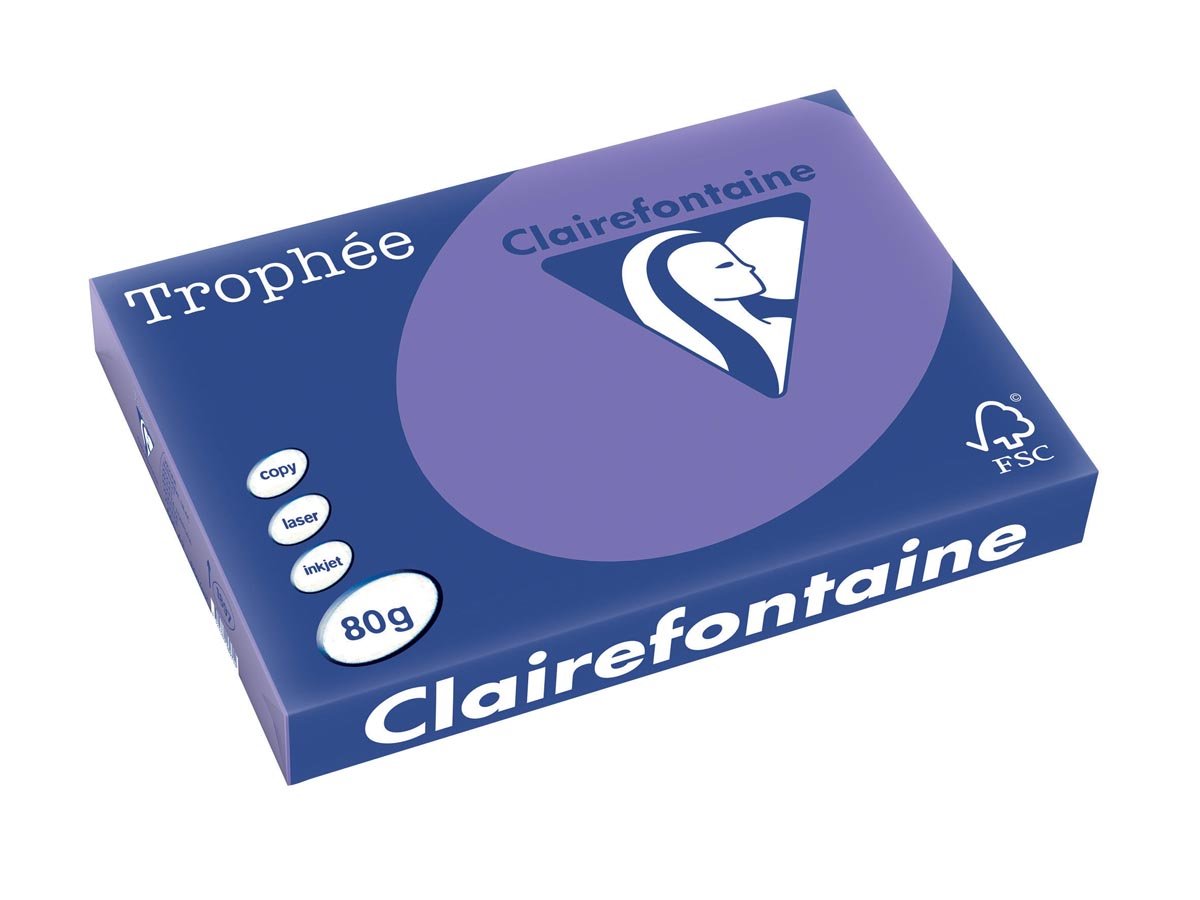 Clairefontaine Trophée Intens, gekleurd papier, A3, 80 g, 500 vel, violet afbeelding