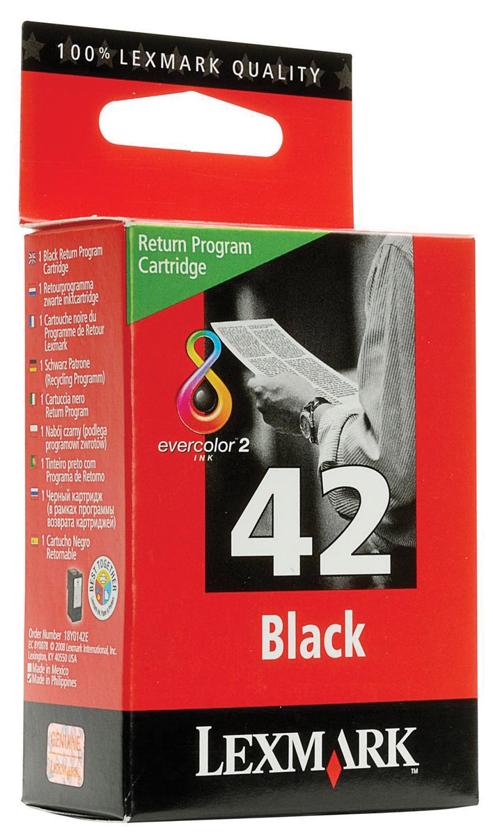 Lexmark inktcartridge 42 zwart, 220 pagina's - OEM 18Y0142E