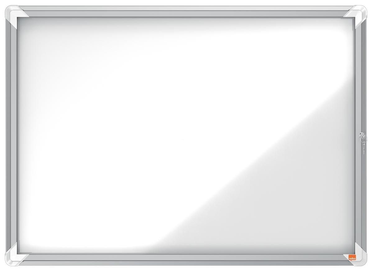 Nobo Premium Plus binnenvitrine, draaideur met slot, magnetisch, 8 x A4 afbeelding
