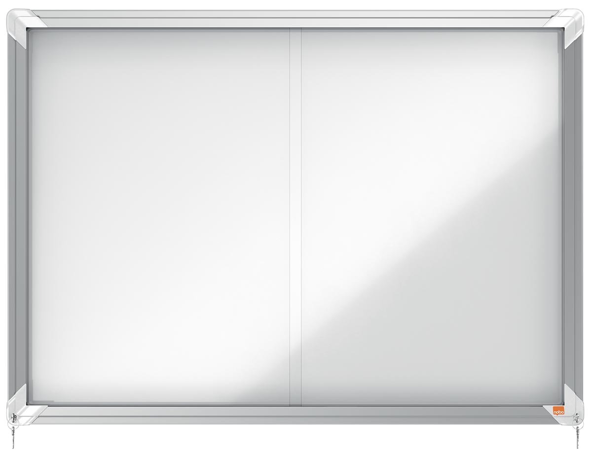 Nobo Premium Plus binnenvitrine, schuifdeuren met hoekslot, magnetisch, 8 x A4 afbeelding