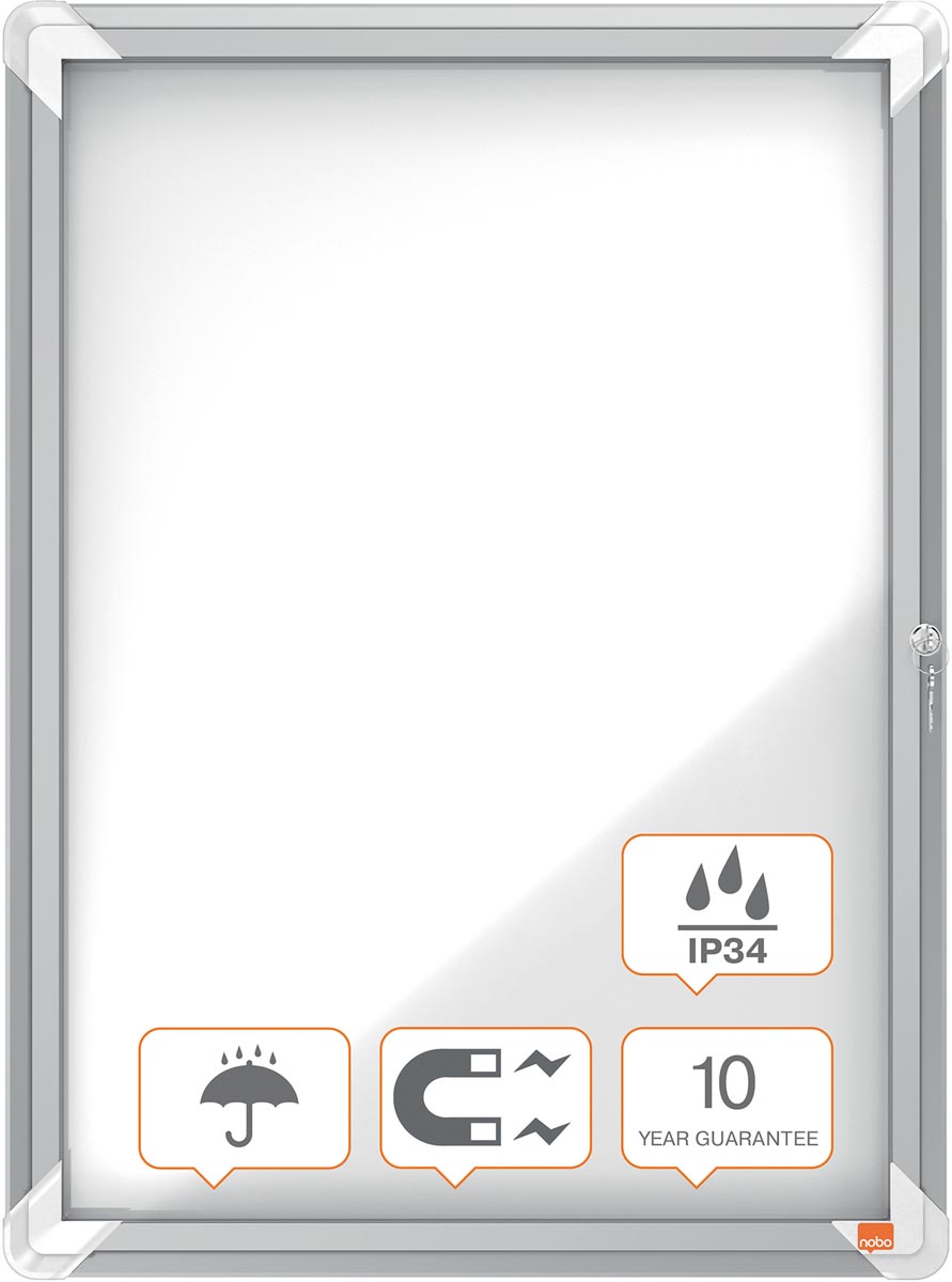 Nobo Premium Plus buitenvitrine, draaideur met slot, magnetisch, 4 x A4 afbeelding